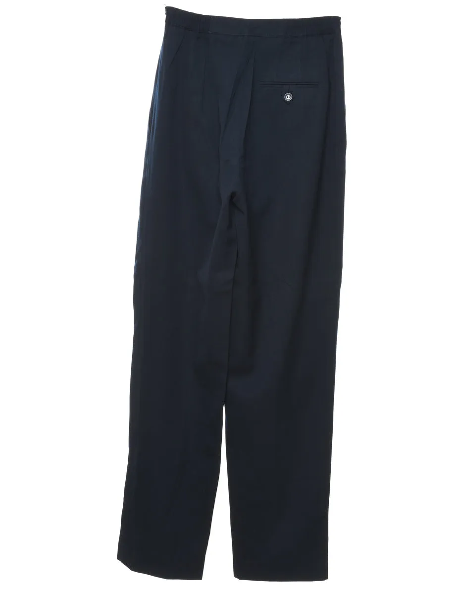 100% Wool Navy Trousers - W24 L31