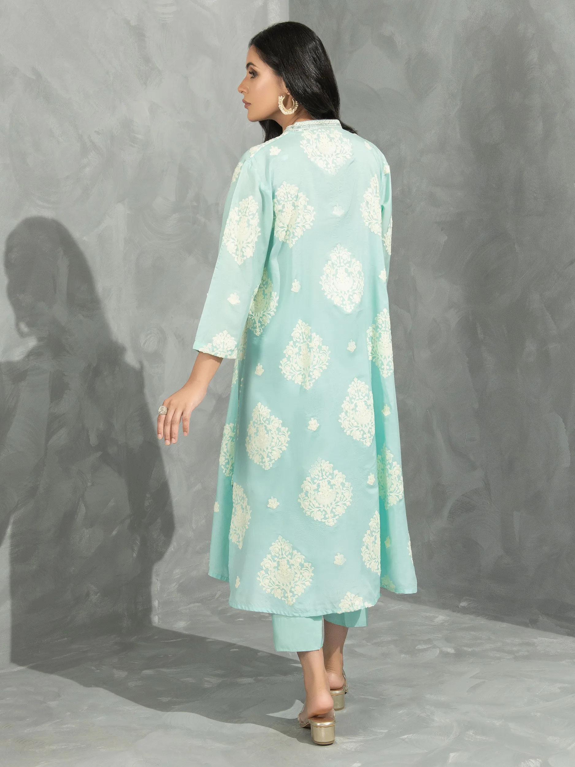 2 Piece Silk Suit-Embroidered (Pret)