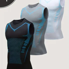 3pcs Mens Breathable Quick Dry Sports Compression Tank Tops