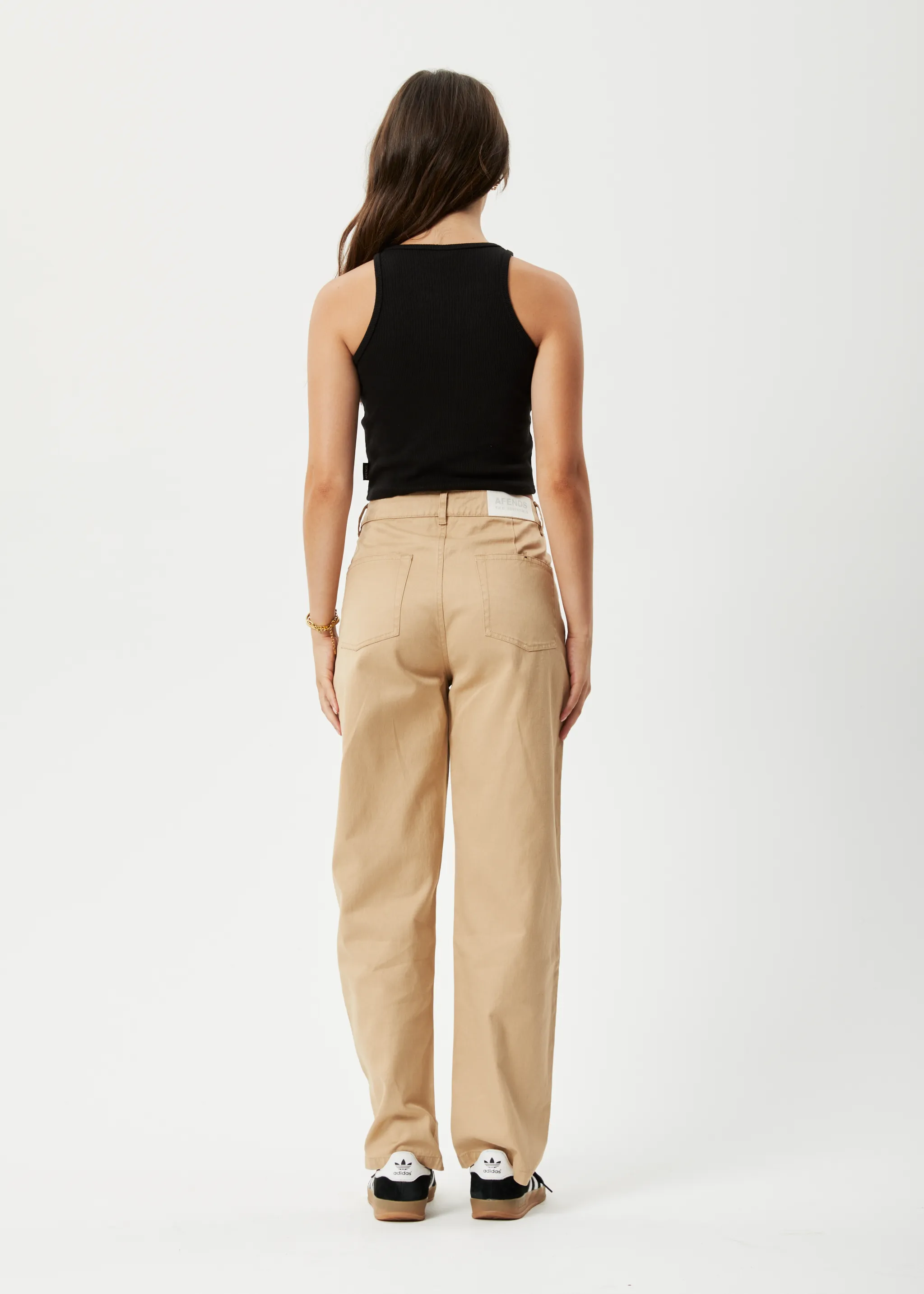 AFENDS Womens Shelby - Wide Leg Pants - Tan