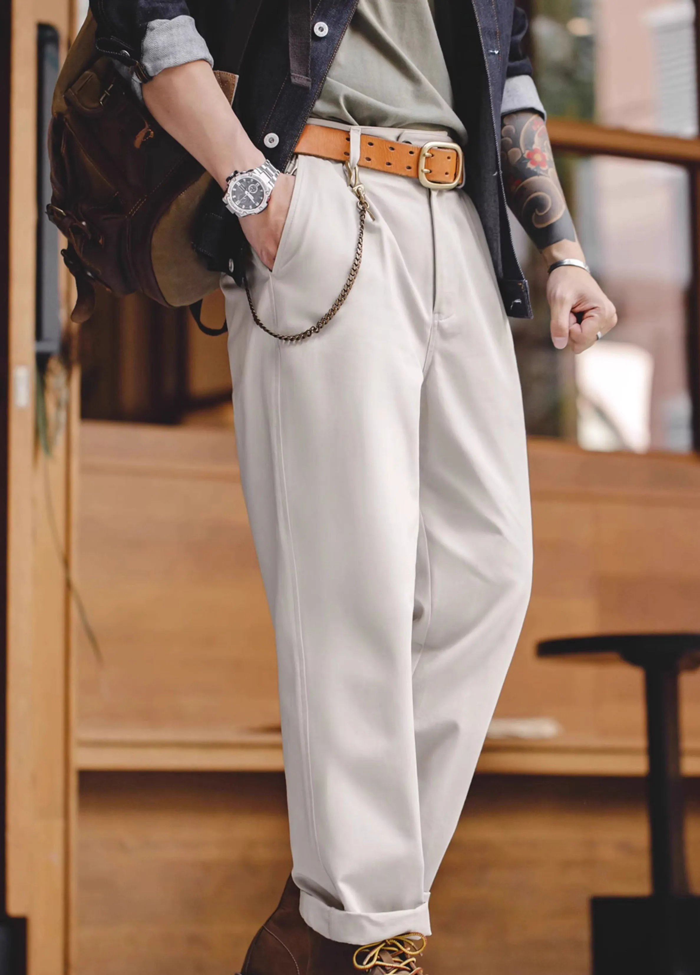 American Retro Casual Naples Gentleman Men's Trousers