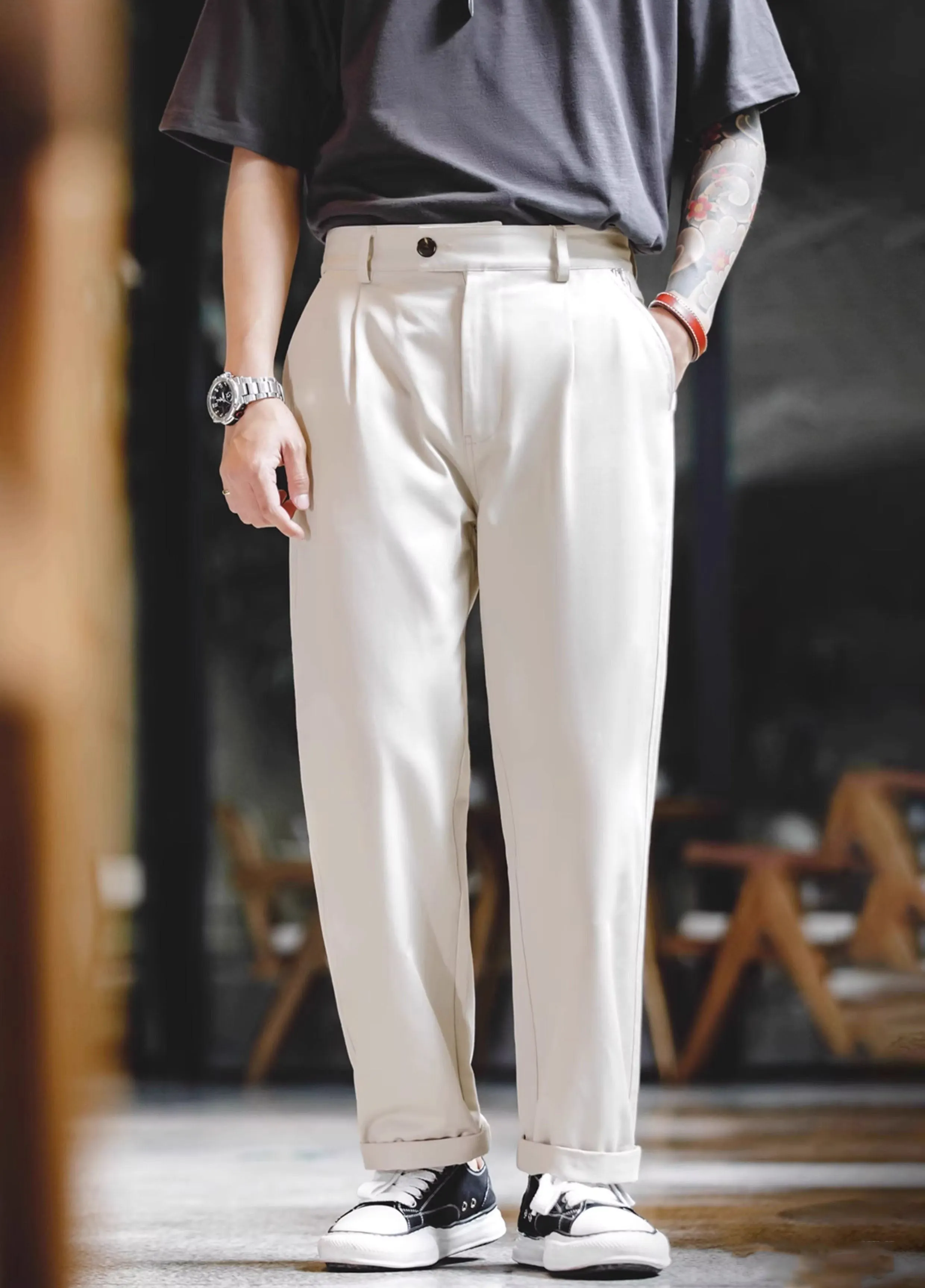 American Retro Casual Naples Gentleman Men's Trousers