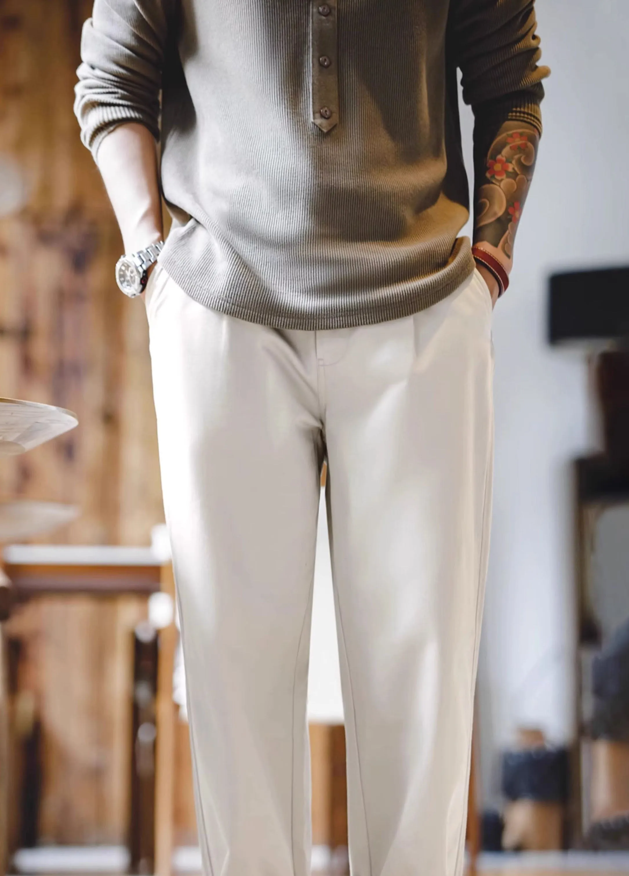 American Retro Casual Naples Gentleman Men's Trousers