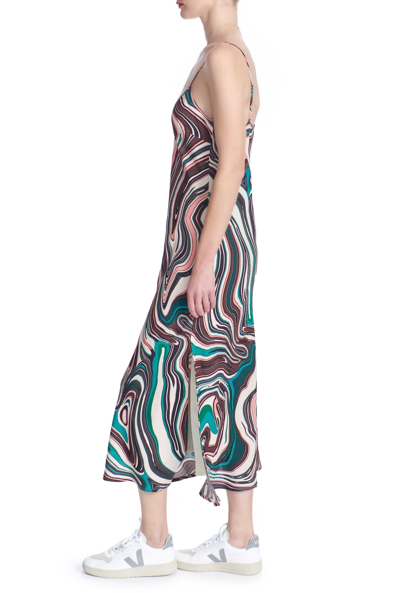 ANA Bias Midi Dress- Oil Slick- SUSTAINABLE