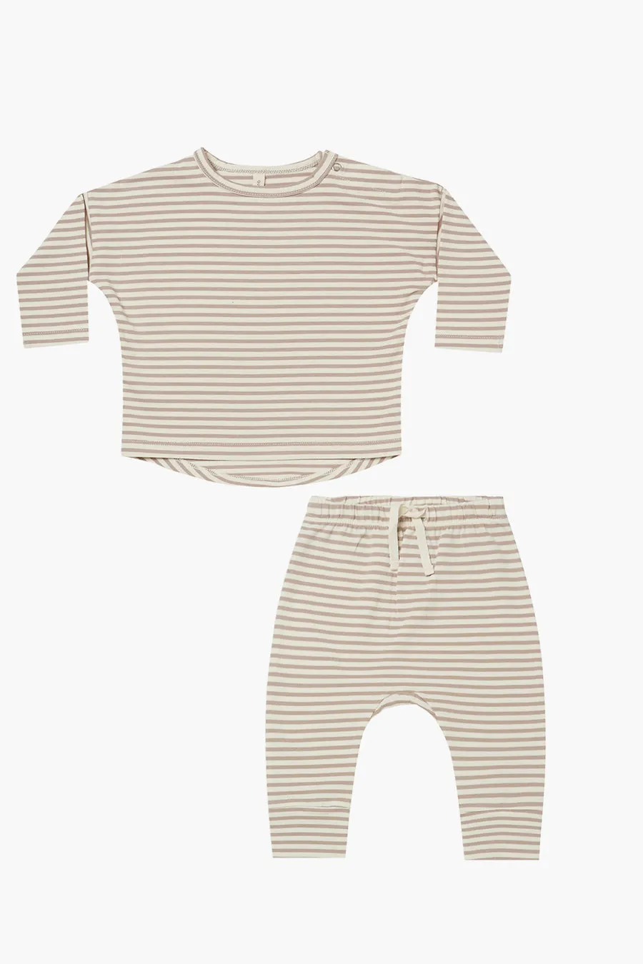 Baby Quincy Mae Grey Stripe 2-Piece Set