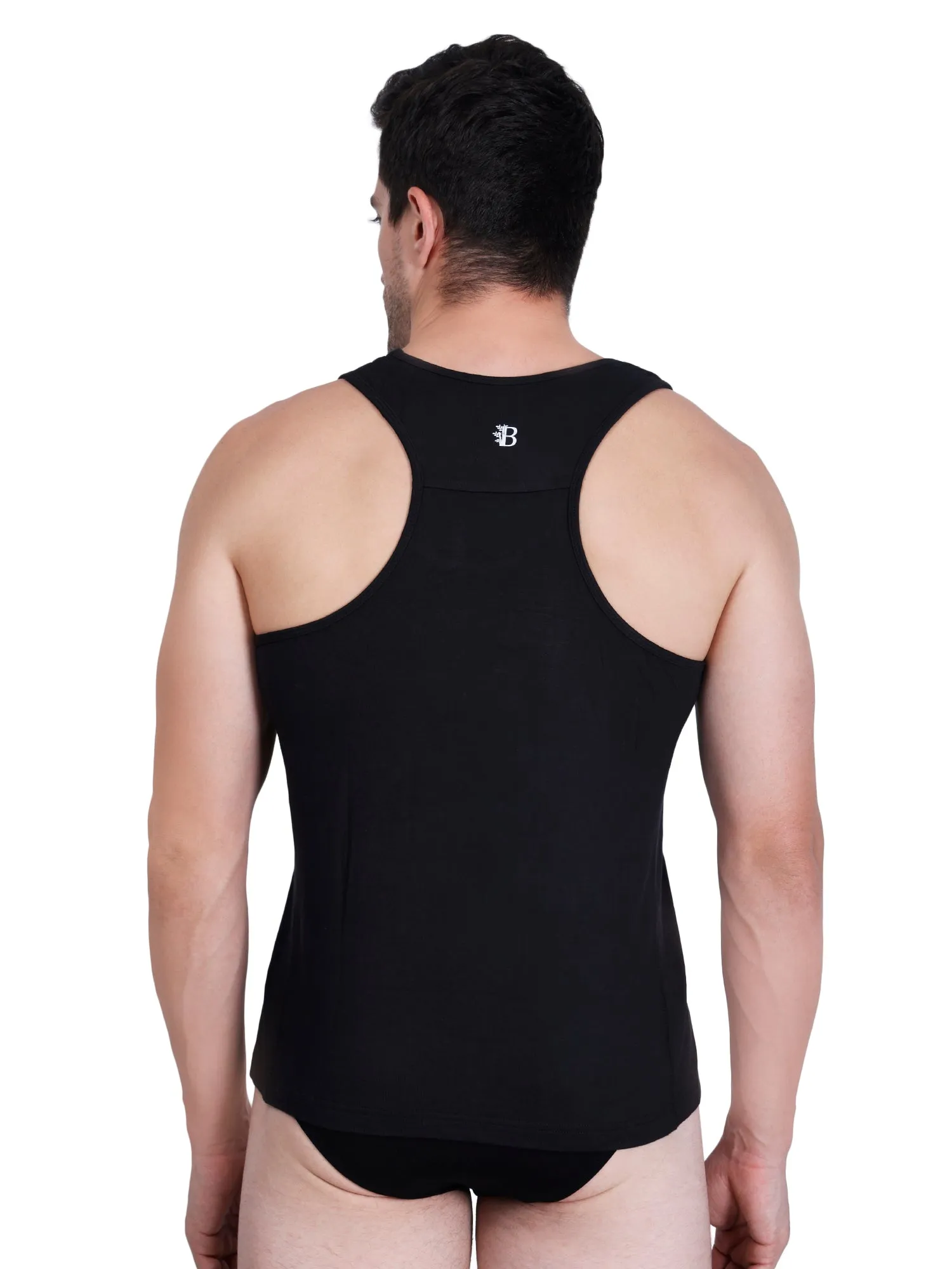 Bamboo Fabric Men's Runner Vest – Lightweight, Breathable, Moisture-Wicking, and Eco-Friendly for Superior Comfort | Black