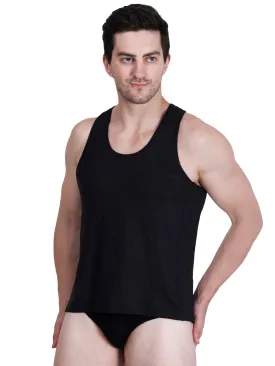 Bamboo Fabric Men's Runner Vest – Lightweight, Breathable, Moisture-Wicking, and Eco-Friendly for Superior Comfort | Black