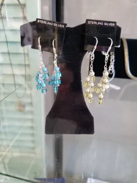 BEAUTIFUL GEMSTONE AND SWAROVSKI CRYSTAL EARRINGS