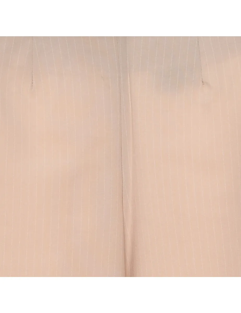 Beige Pinstriped Trousers - W26 L31