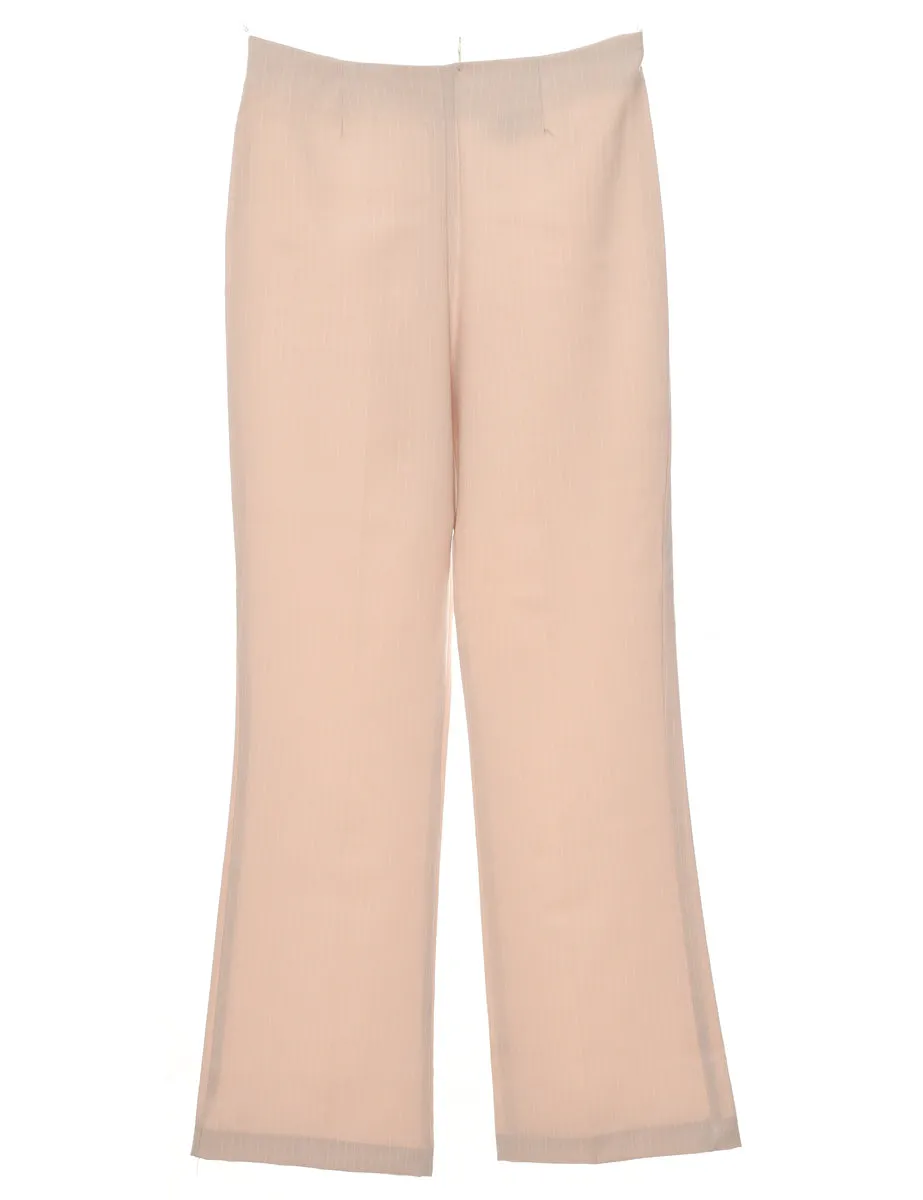 Beige Pinstriped Trousers - W26 L31