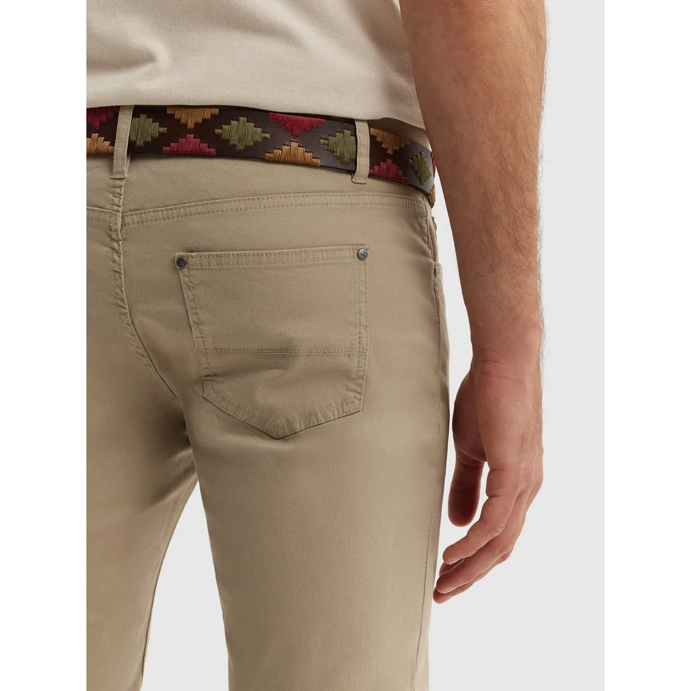 Beige Slim Fit Pants