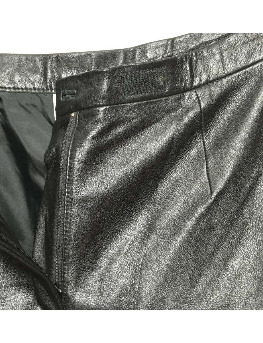 Black Leather Trousers - W32 L31