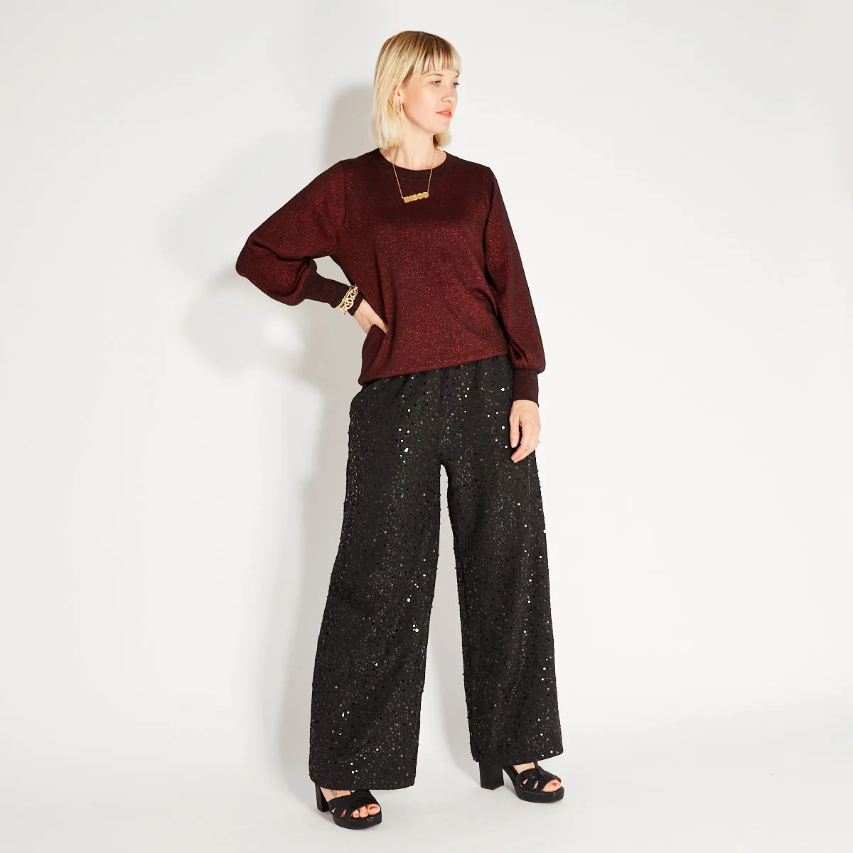 Black Sequin Trousers