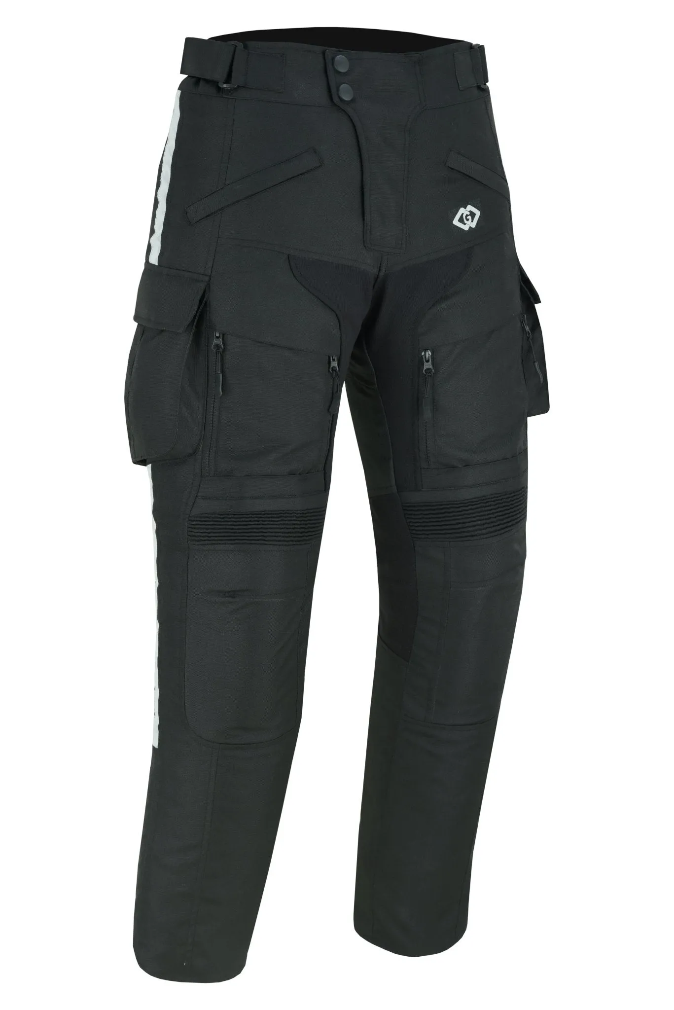 Black Textile Biker Motorcycle Cargo Waterproof Armoured Trousers Pants