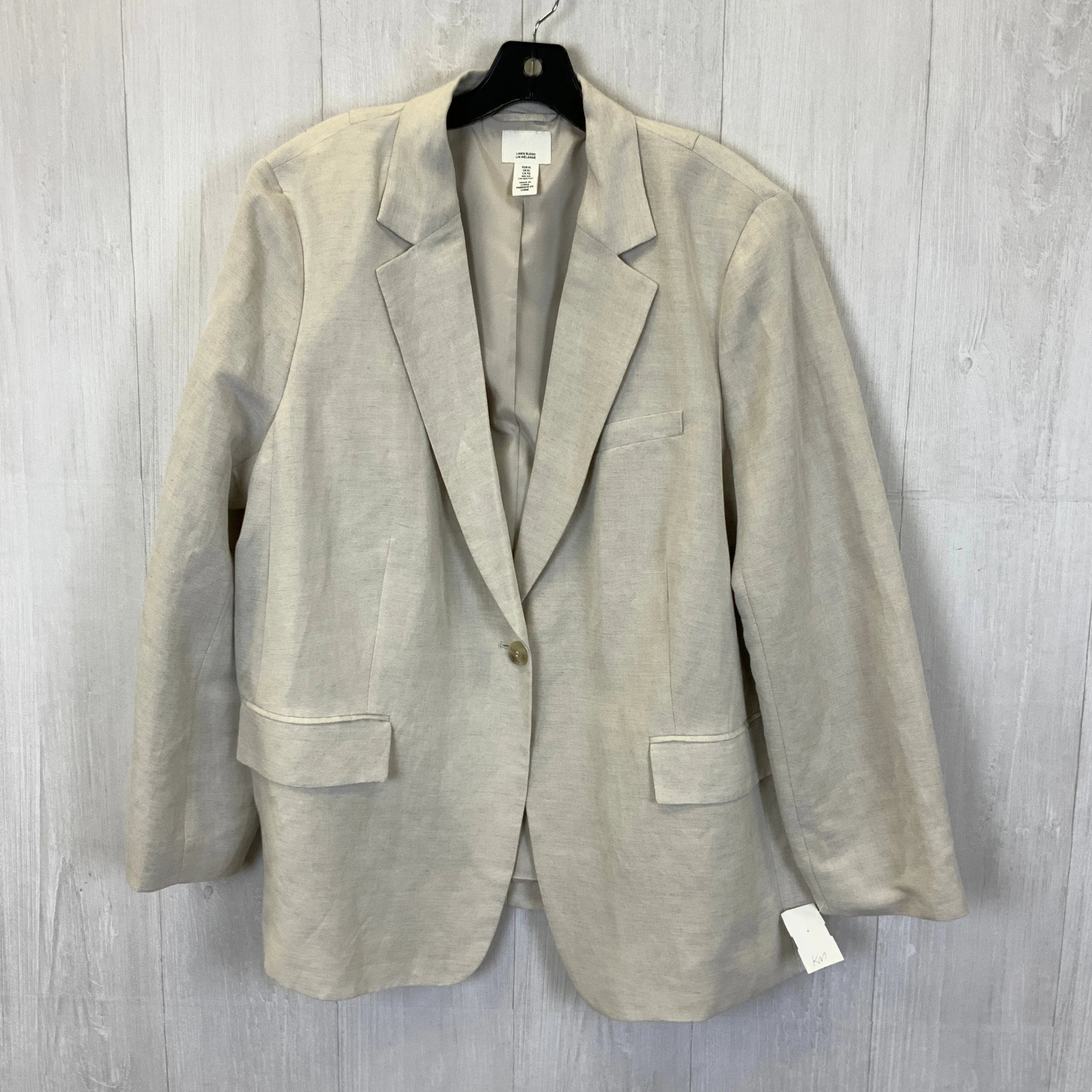 Blazer By H&m In Cream, Size: Xl