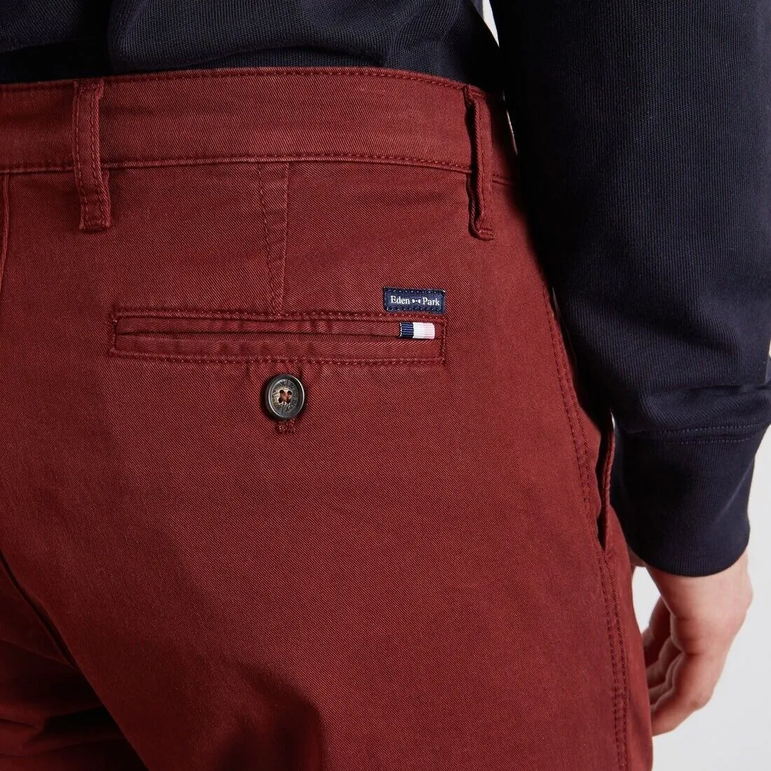 Bordeaux chinos in stretch cotton