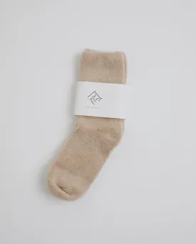 Buckle Overankle Socks in Raw White