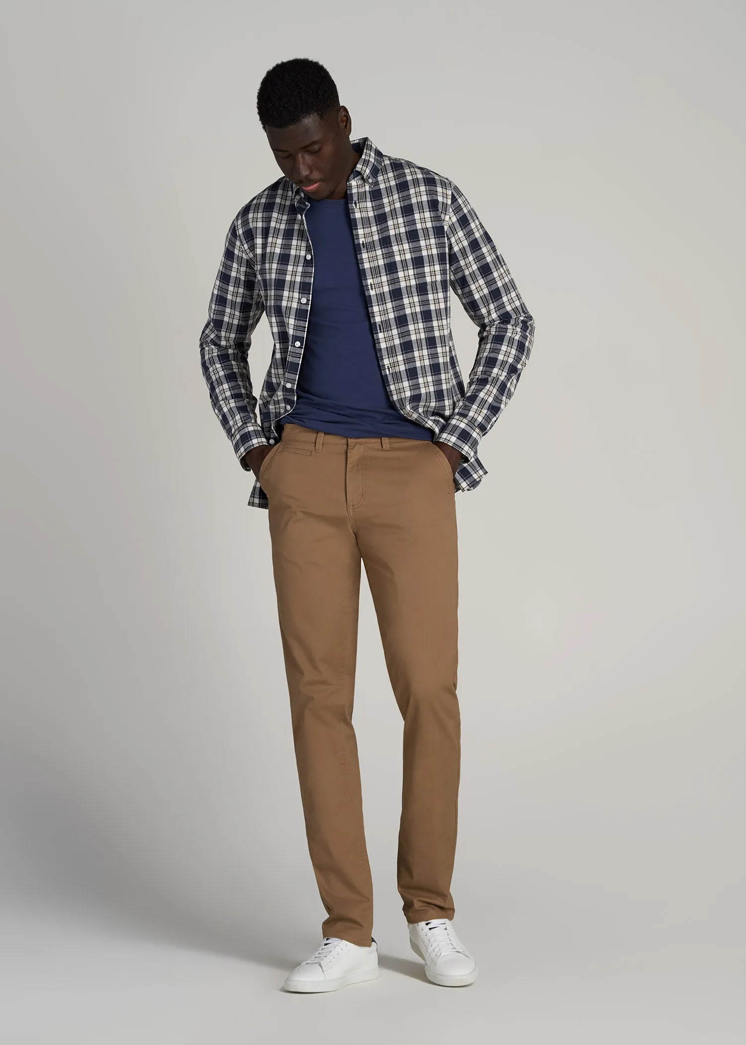 Carman TAPERED Chinos in Russet Brown - Pants for Tall Men