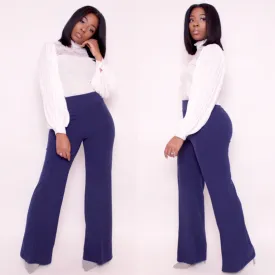 CIARA Straight Leg Pants in Navy Blue