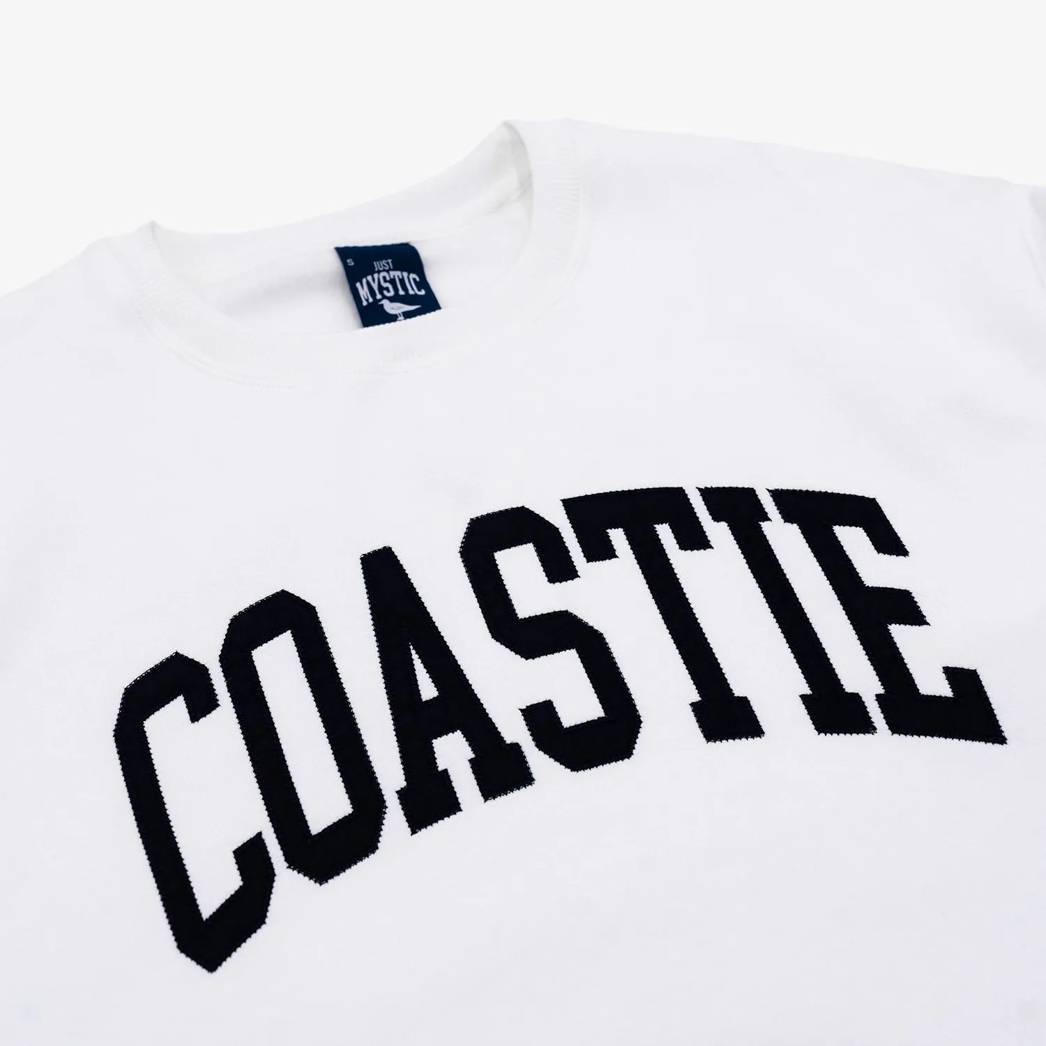 Coastie Embroidered Crewneck in White