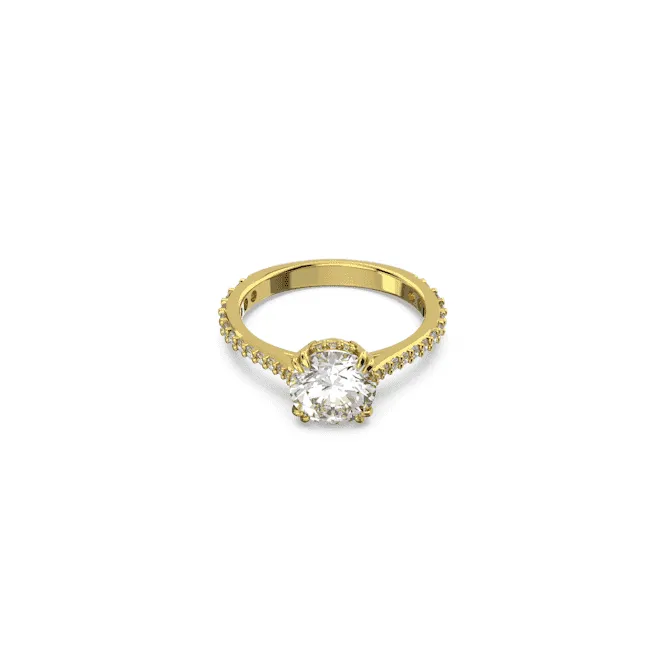 Constella Cocktail Princess Cut Pavé White Gold-tone Plated Ring