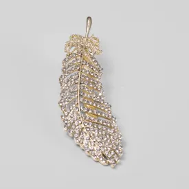 Crystal Ornate Feather Clip