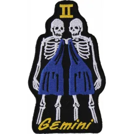 Daniel Smart Gemini Skull Zodiac Sign Patch, 2.4 x 4 inches