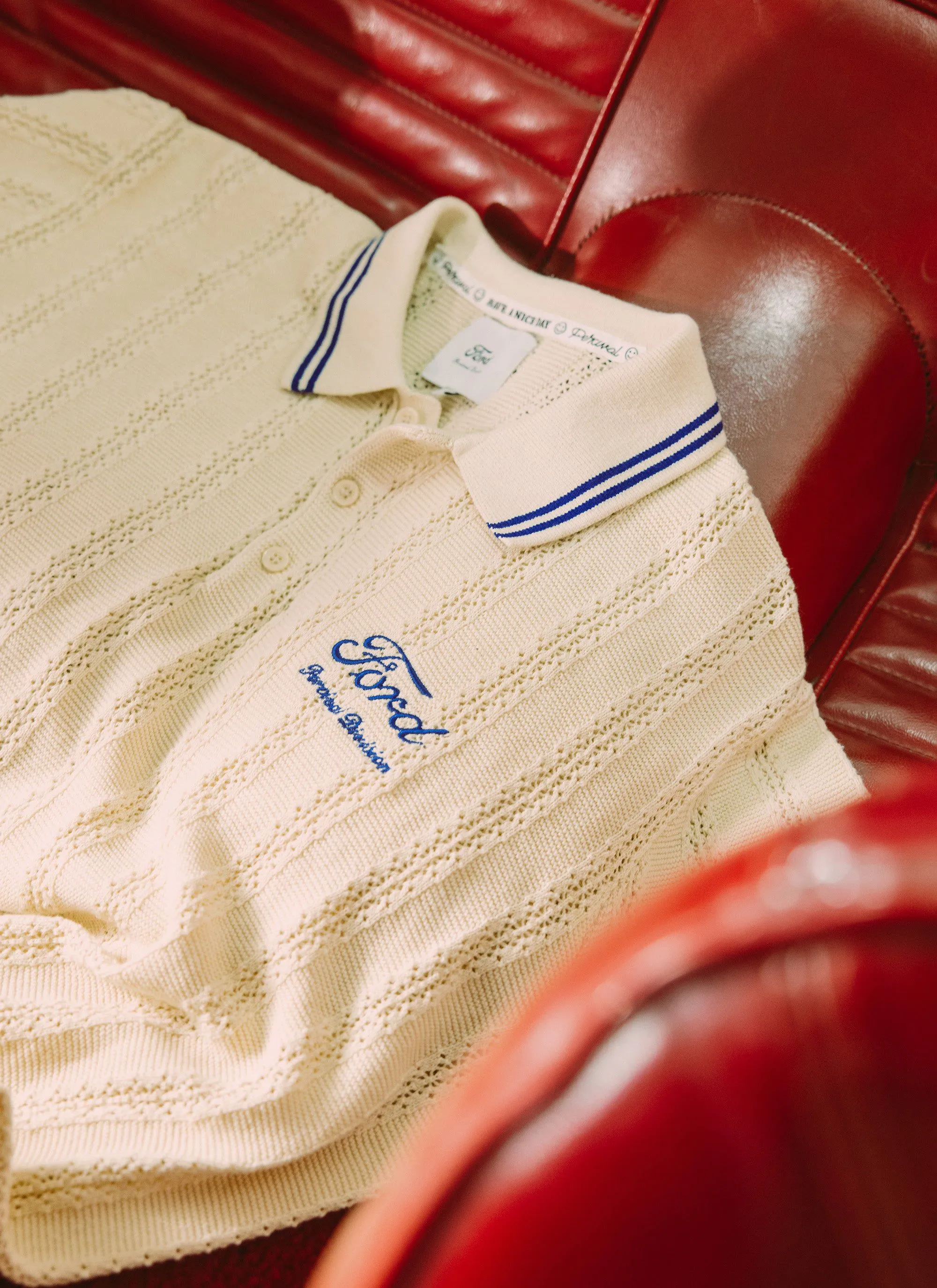 Dealership Knitted Polo | Percival x Ford | Ecru