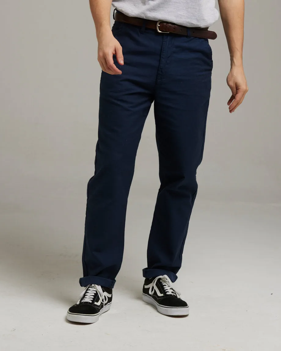 DOWA MEN'S RELAXED FIT CHINOS | NAVY