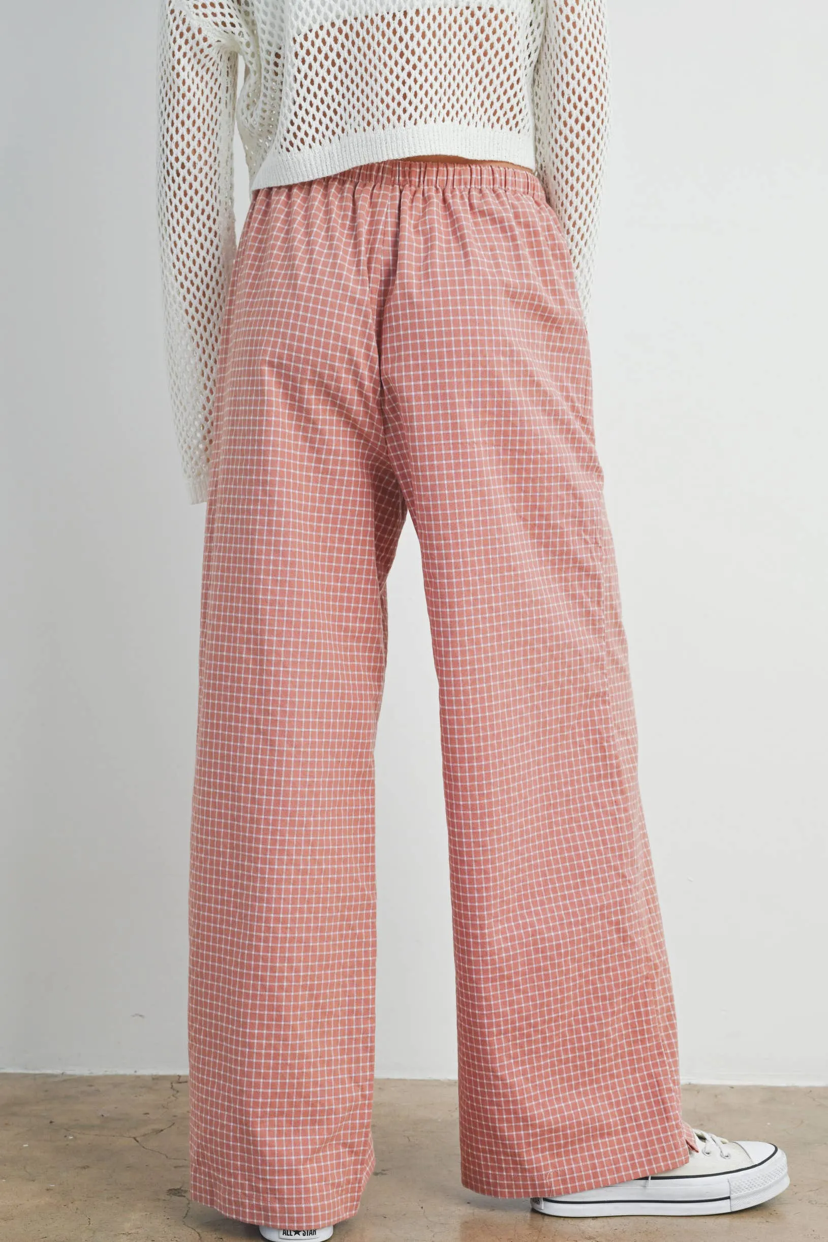 Drawstring Check Pants