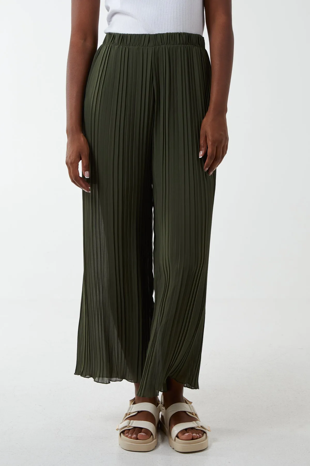 Elasticated Chiffon Pleated Culottes