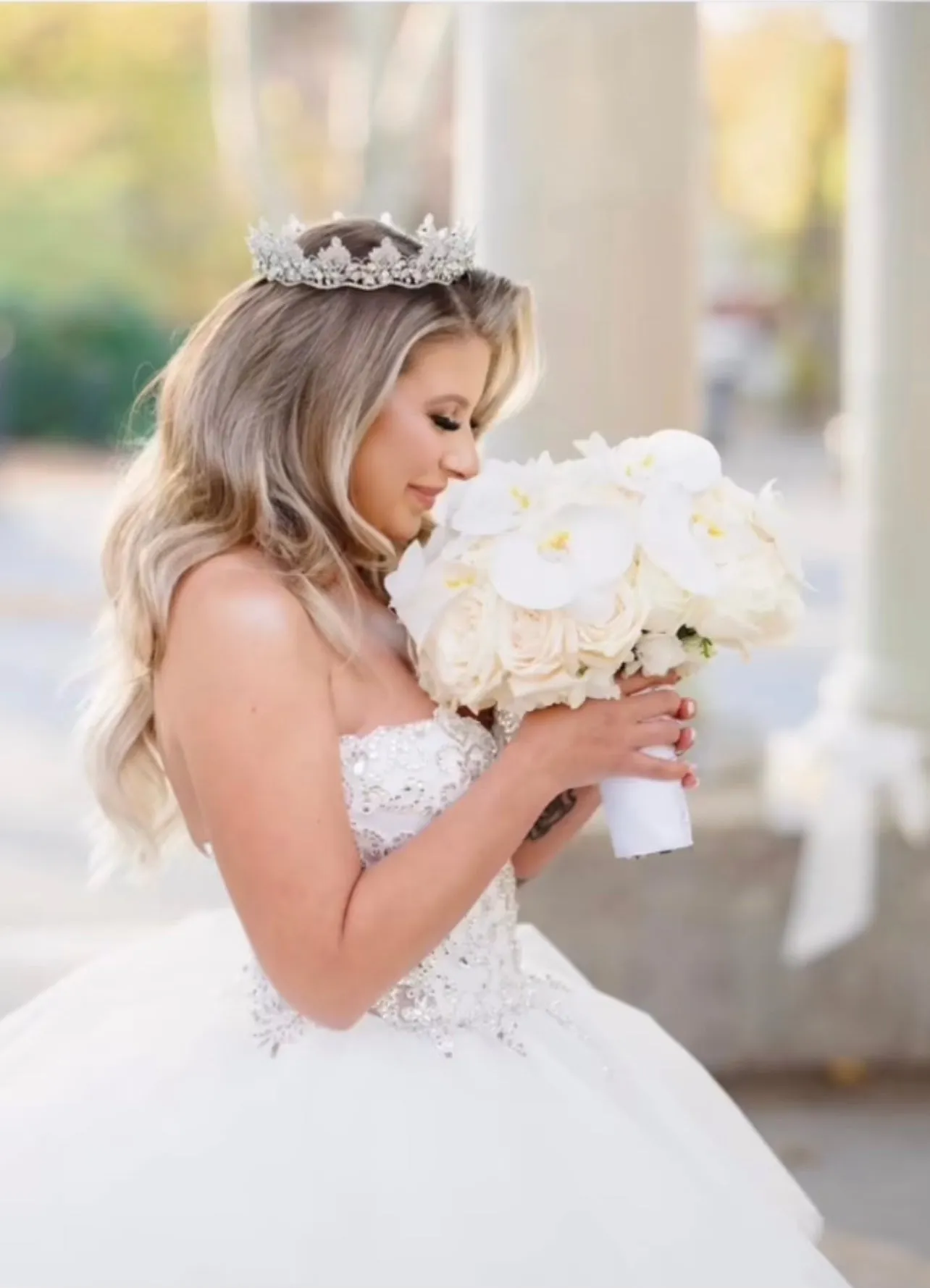 Ellee Real Bride Adorned with AMAL Swarovski Bridal Full Crown