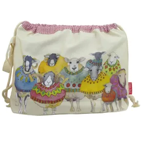 Emma Ball Woolly Sheep in Sweaters Draw String Bag