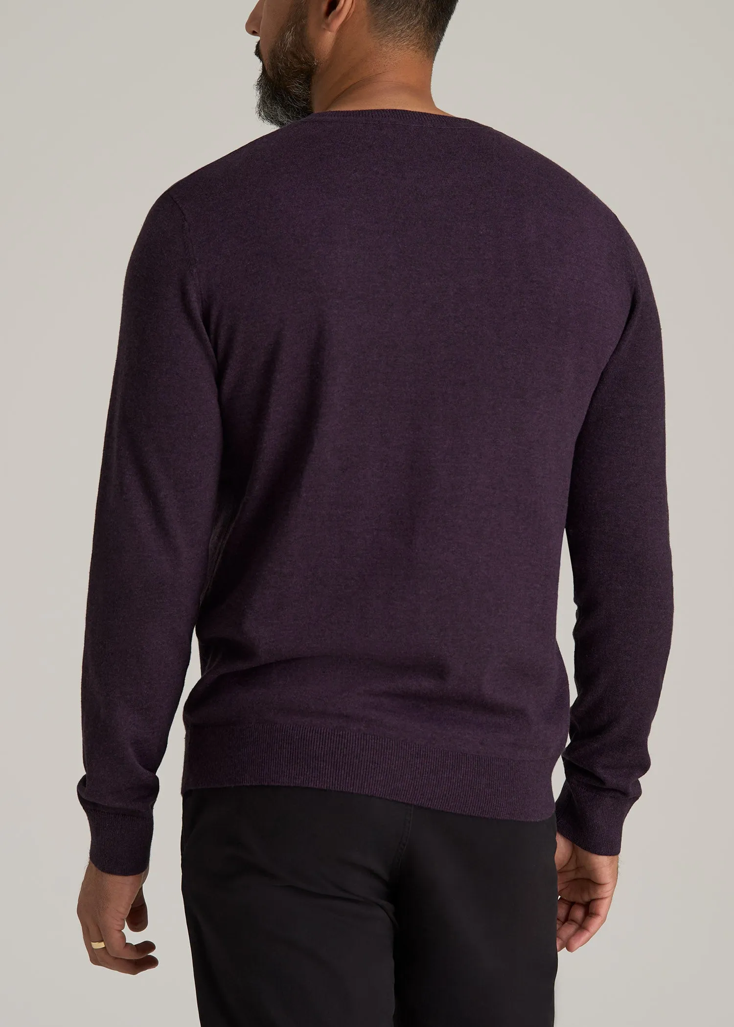 Everyday Crewneck Tall Men's Sweater in Midnight Plum