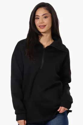 Fahrenheit Basic 1/4 Zip Pullover Sweater - Black