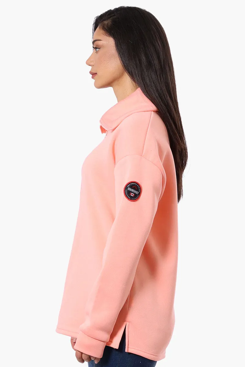 Fahrenheit Basic 1/4 Zip Pullover Sweater - Pink