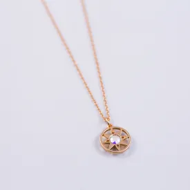 Gold & Crystal AB Compass North Star Necklace