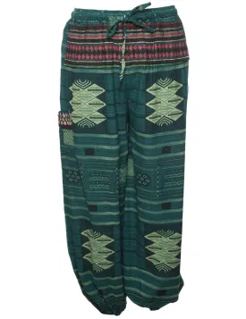 Green Patterned Casual Trousers - W25 L27