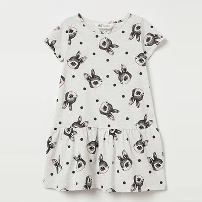 H&M Cute Rabbit Grey Frock