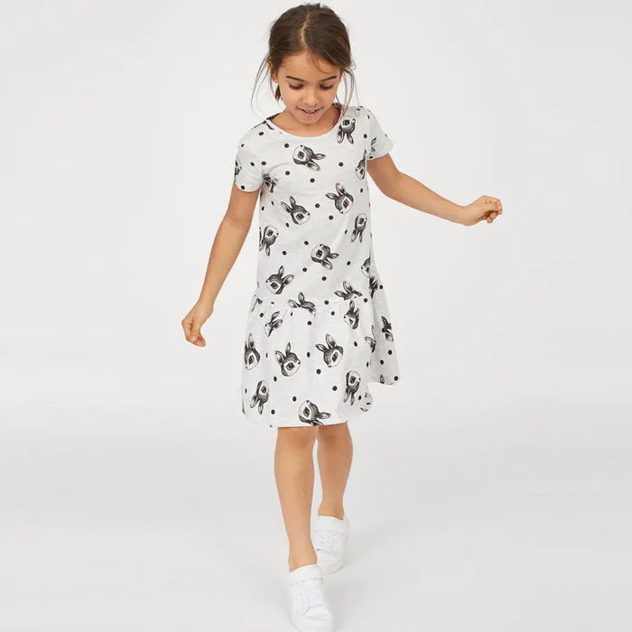 H&M Cute Rabbit Grey Frock