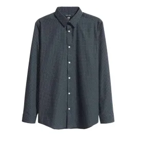 H&M Polka Dots Black Easy Iron Slim Fit Casual Shirt