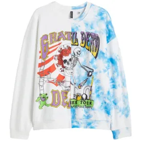 H&M  Printed Grateful Dead Sweatshirt, white