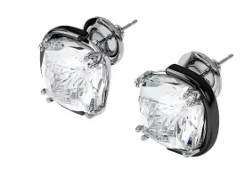 Harmonia White Mixed Metal Cushion Cut Crystal Earrings