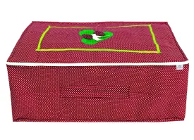 Heart Home Dot Printed Cotton Saree Cover, Clothes Organiser For Wardrobe, Storage Bag, Regular Clothes Storage Bag(Red)-HS_38_HEARTH20969