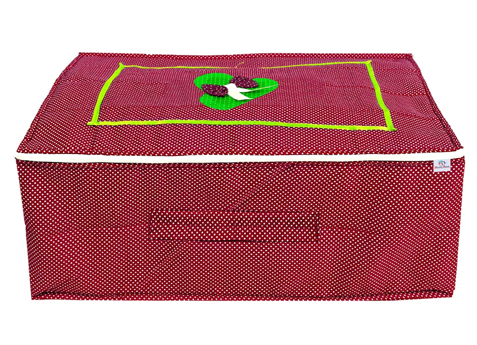 Heart Home Dot Printed Cotton Saree Cover, Clothes Organiser For Wardrobe, Storage Bag, Regular Clothes Storage Bag(Red)-HS_38_HEARTH20969