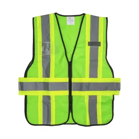 High Visibility Reflective Safety Vest with Zipper Fastening (Green), Large - 1 pc