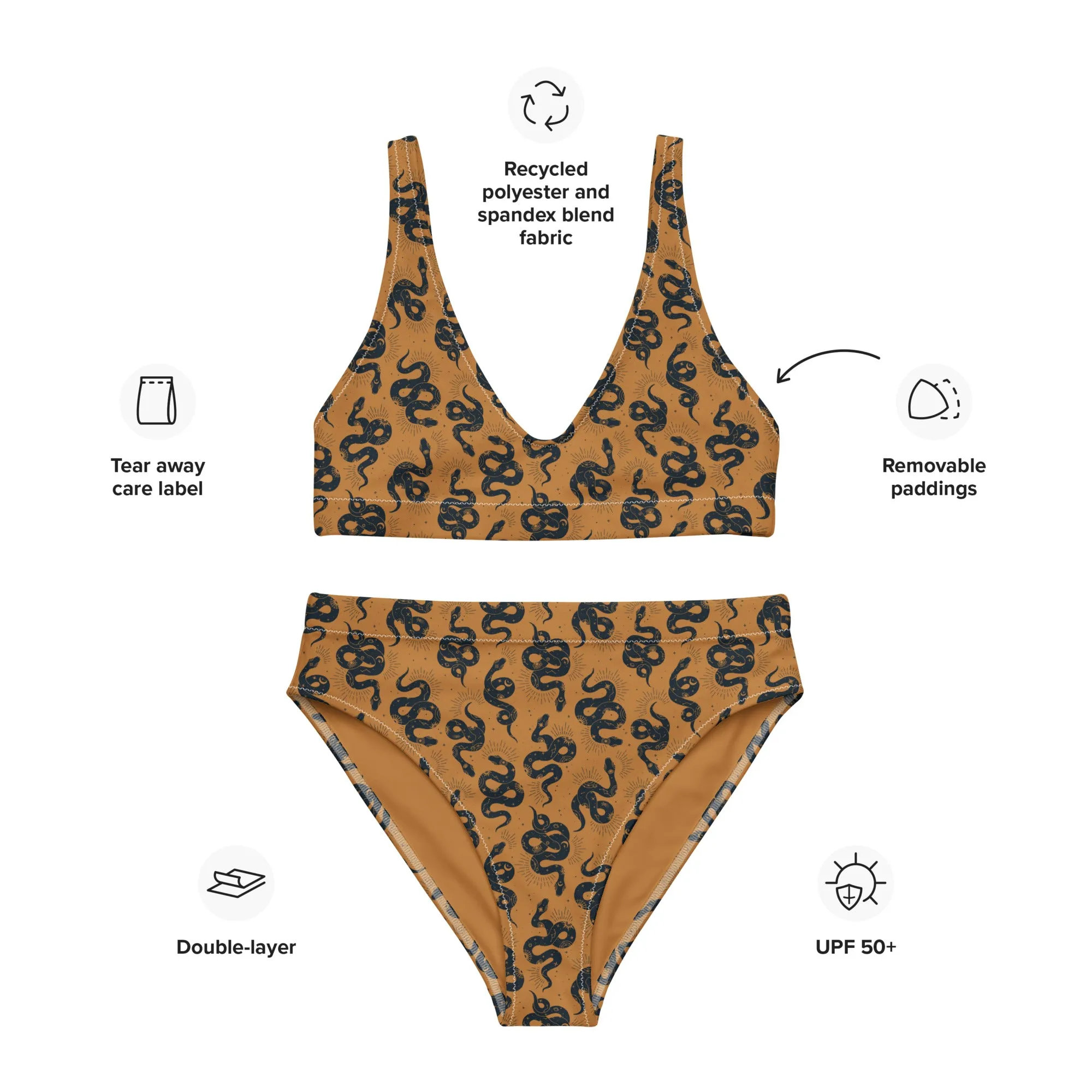 High Waisted Bikini Womens (Glamourange Luxury Bikini High Waisted - 0041 Patterns Model)