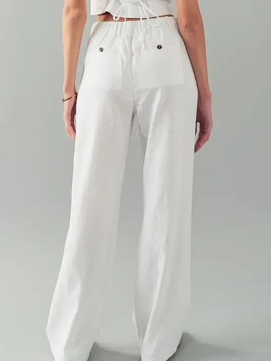 High Waisted Wide Fit Pleated Pants By Urban Daizy