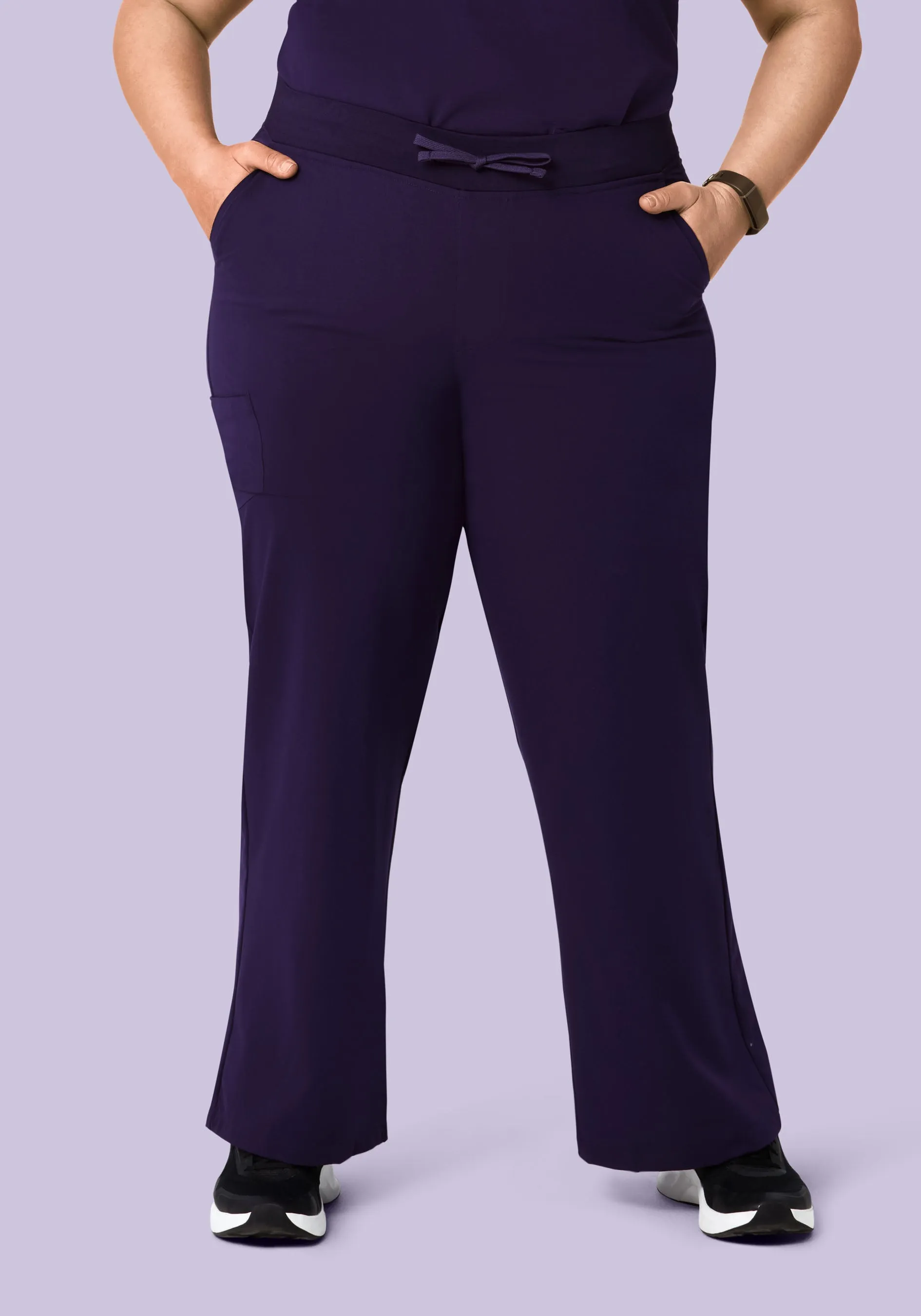 High Waisted Wide Leg Eggplant