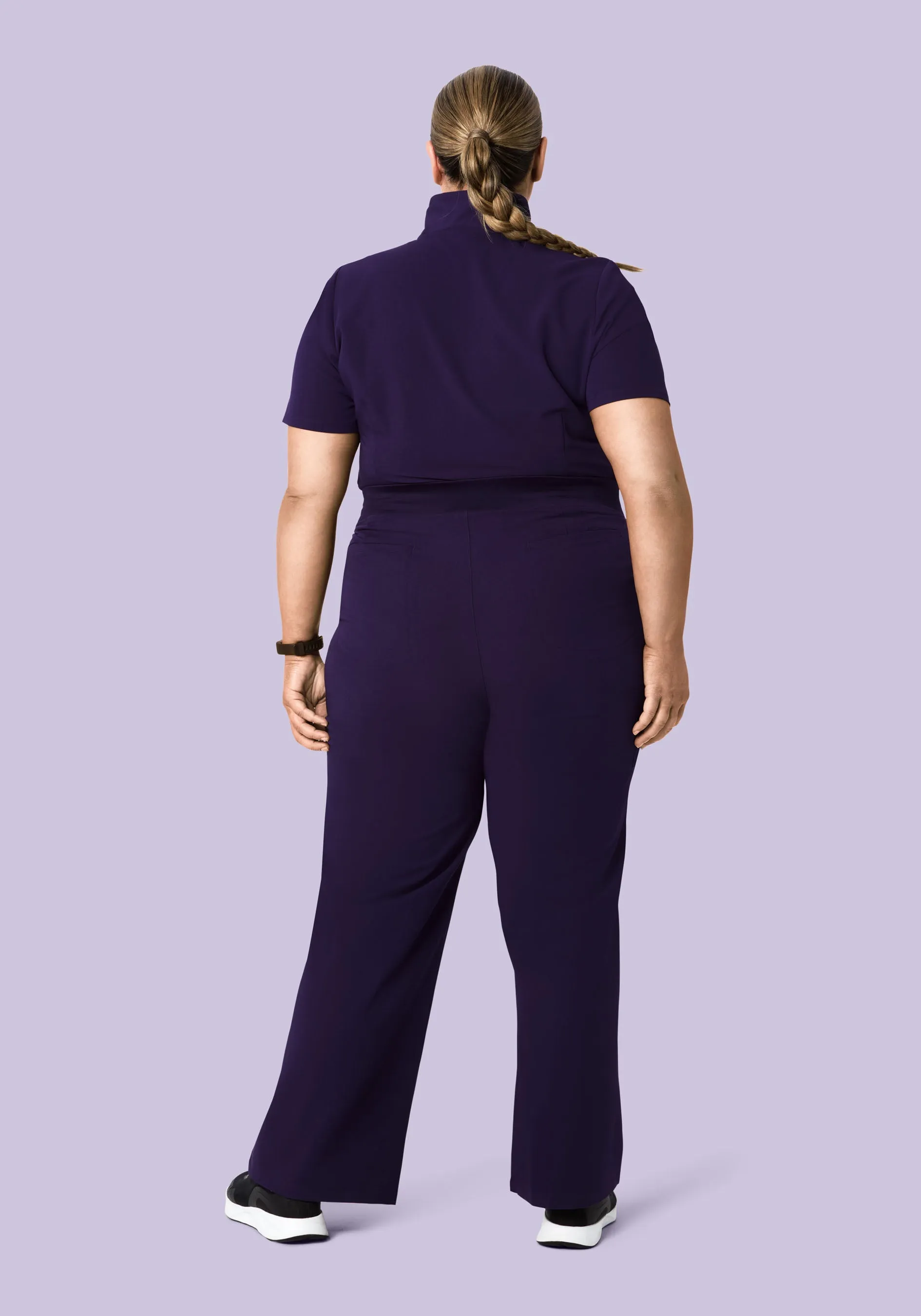 High Waisted Wide Leg Eggplant